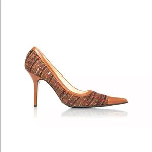 Dolce & Gabbana pointed pumps 40 brown tweed 10 heels stiletto 10 classic tan